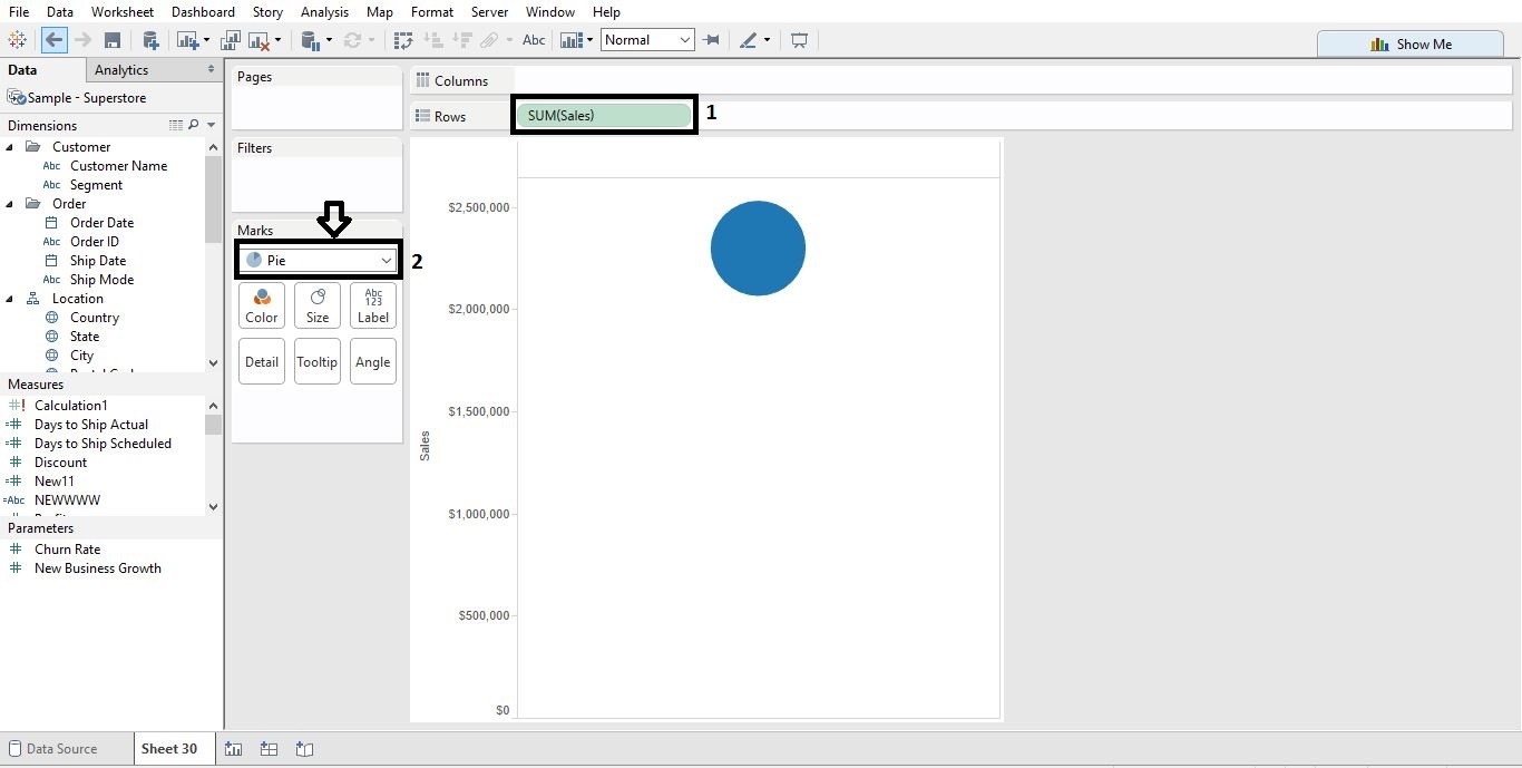 Increase Size Of Pie Chart Tableau