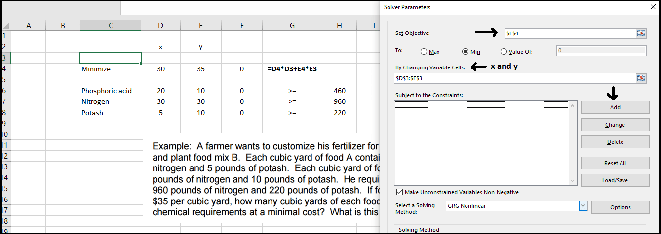 how to use the excel solver function